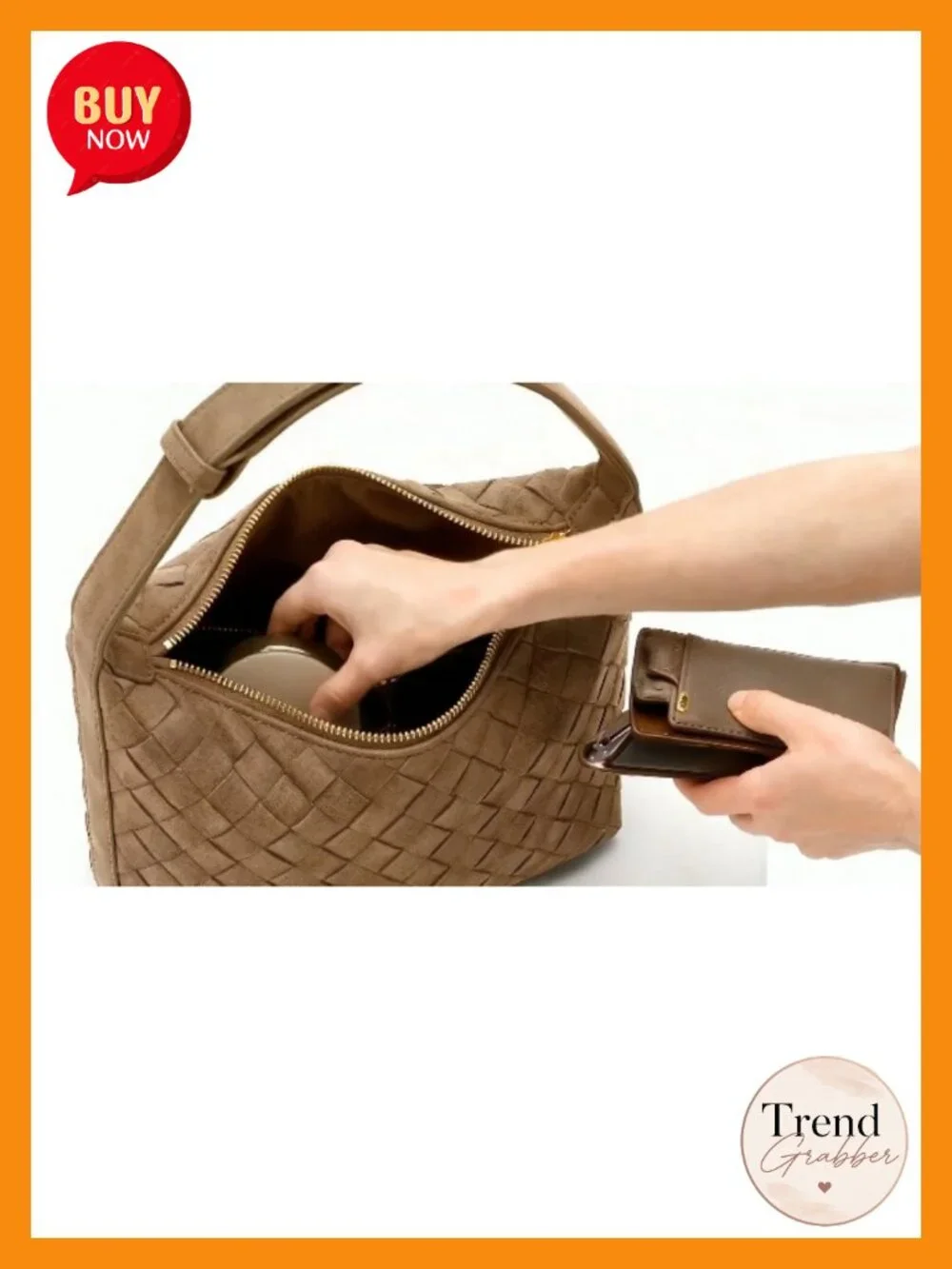 Hand-Woven Faux Suede Hobo Bag Vegan Leather Shoulder Bag for Women
